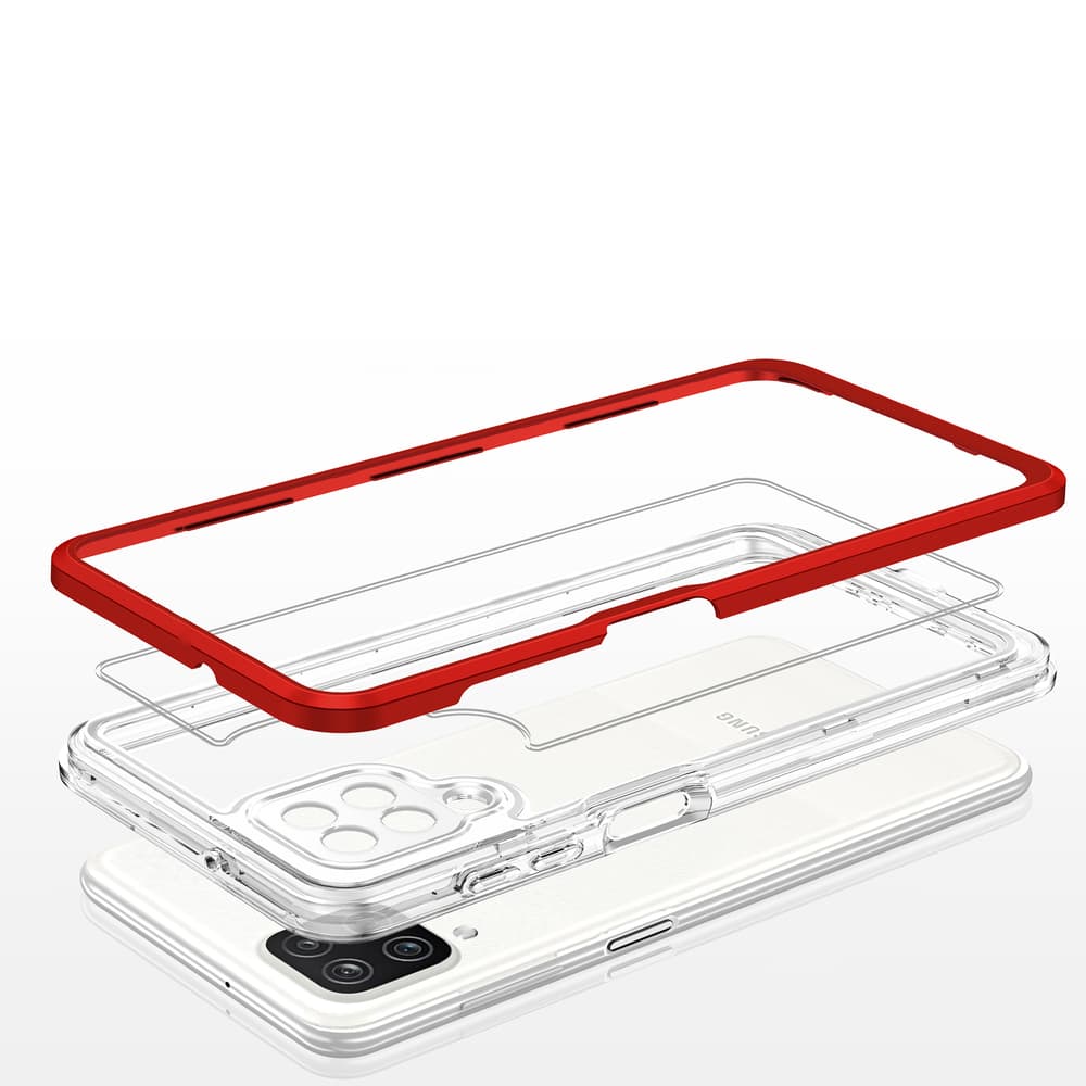 Hurtel ovitek Clear 3in1 za Samsung Galaxy A22 4G, rdeč 5