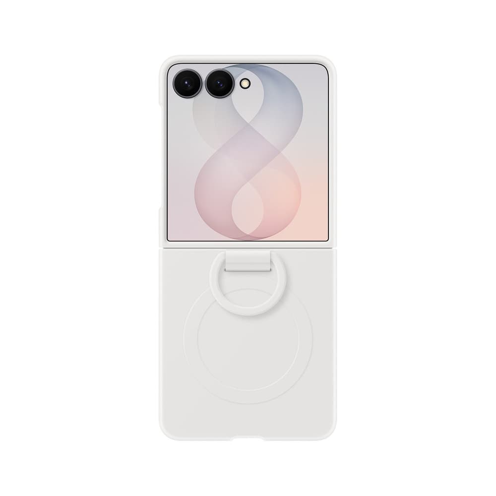 Samsung Silicone Ring Magnet ovitek za Galaxy Z Flip 8, bel 2