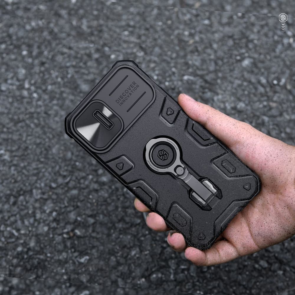 Nillkin CamShield Armor Pro MagSafe ovitek za iPhone 14 Plus z obročem, moder 8