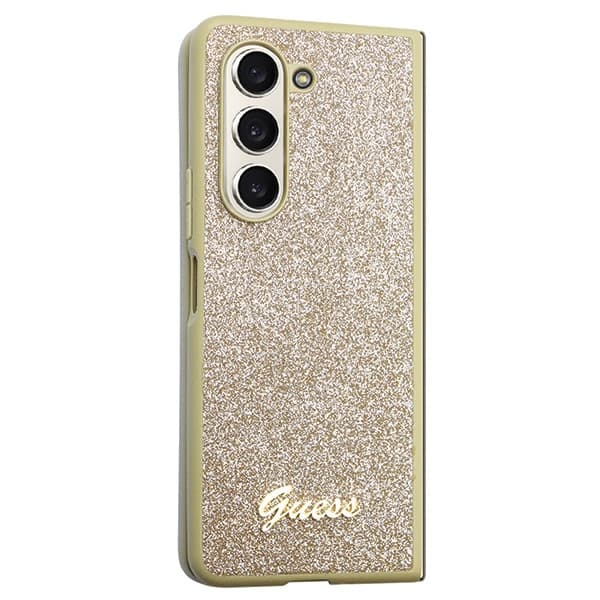 Ovitek Guess Glitter Script za Samsung Galaxy Z Fold 5 - zlata 5