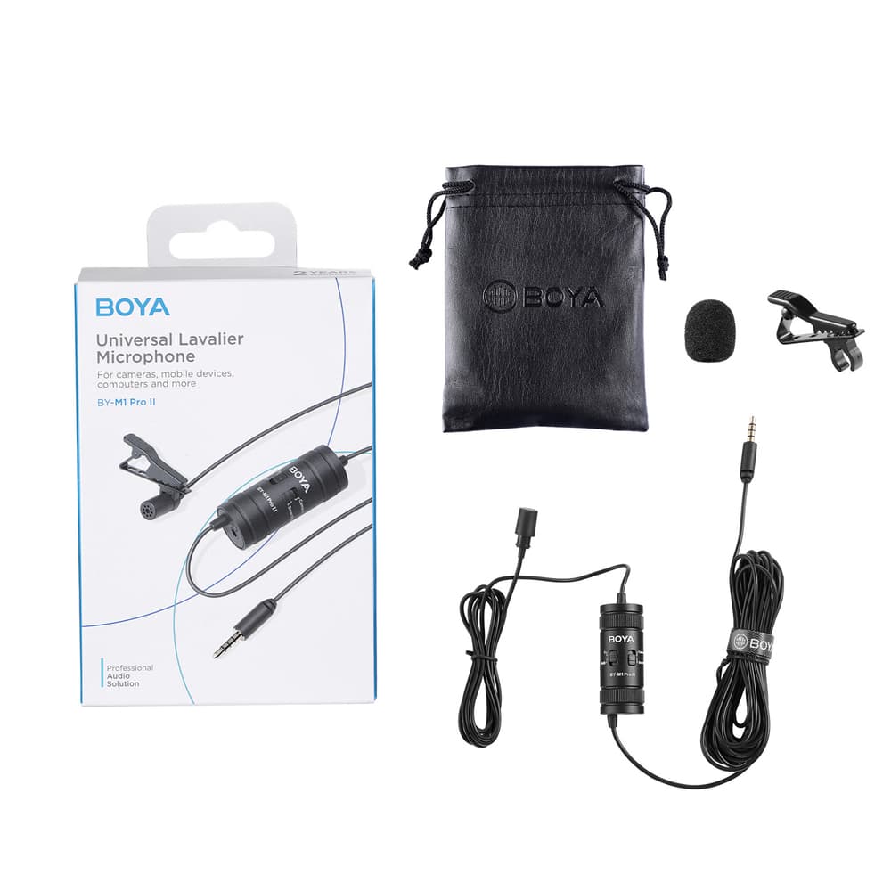 Boya BY-M1 Pro II žični lavalier mikrofon - črn 2