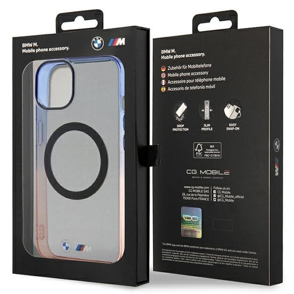Ovitek za iPhone 14 Plus BMW Gradient Bumper MagSafe, siv 8