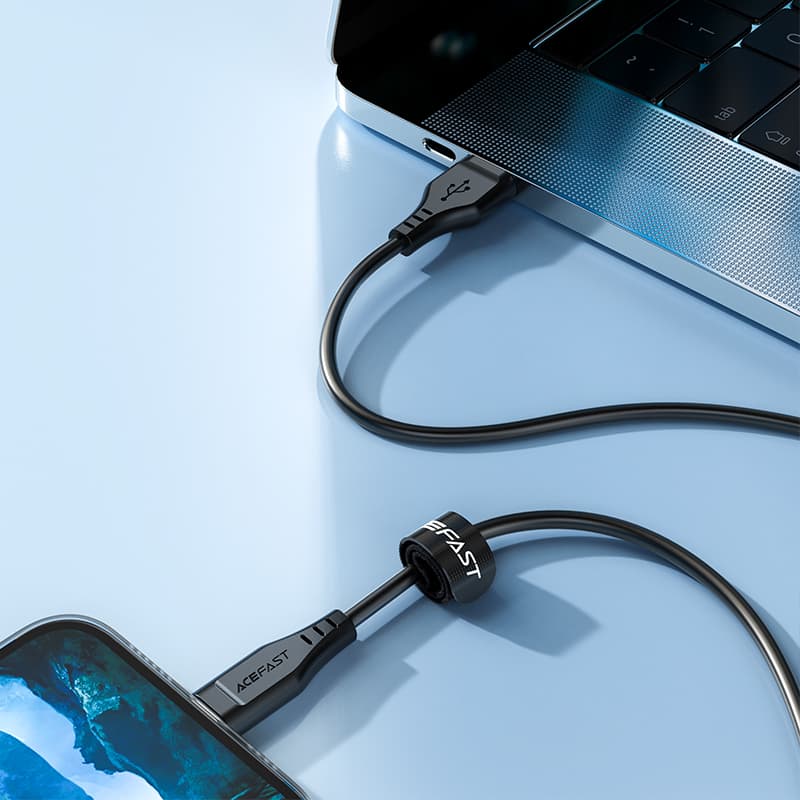 Acefast USB v Lightning kabel 1.2m, 2.4A, črn (C3-02) 6