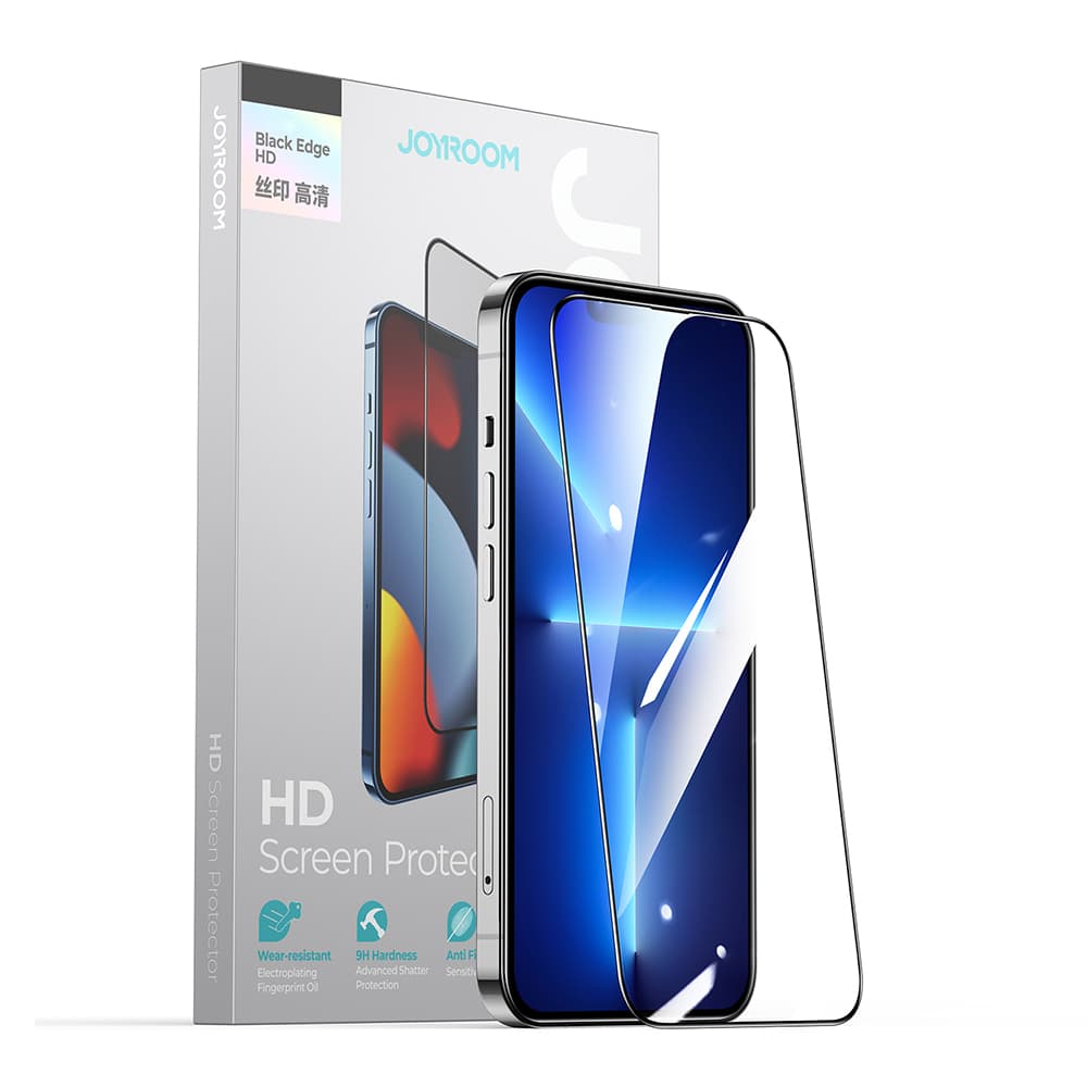 Joyroom Knight 2.5D TG steklo za iPhone 14 Plus (črn okvir)