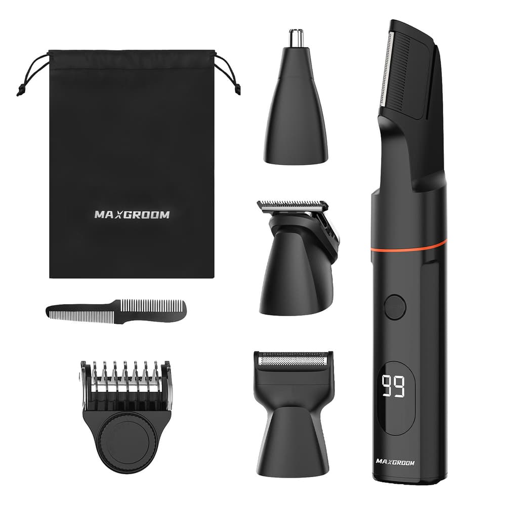 Večnamenski trimer MAXGROOM LK-881 s snemljivimi nastavki, črn
