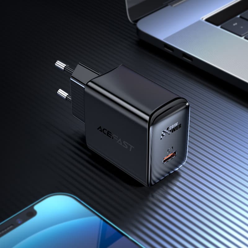 Hitri polnilnik Acefast USB-C 20W PD, črn 3