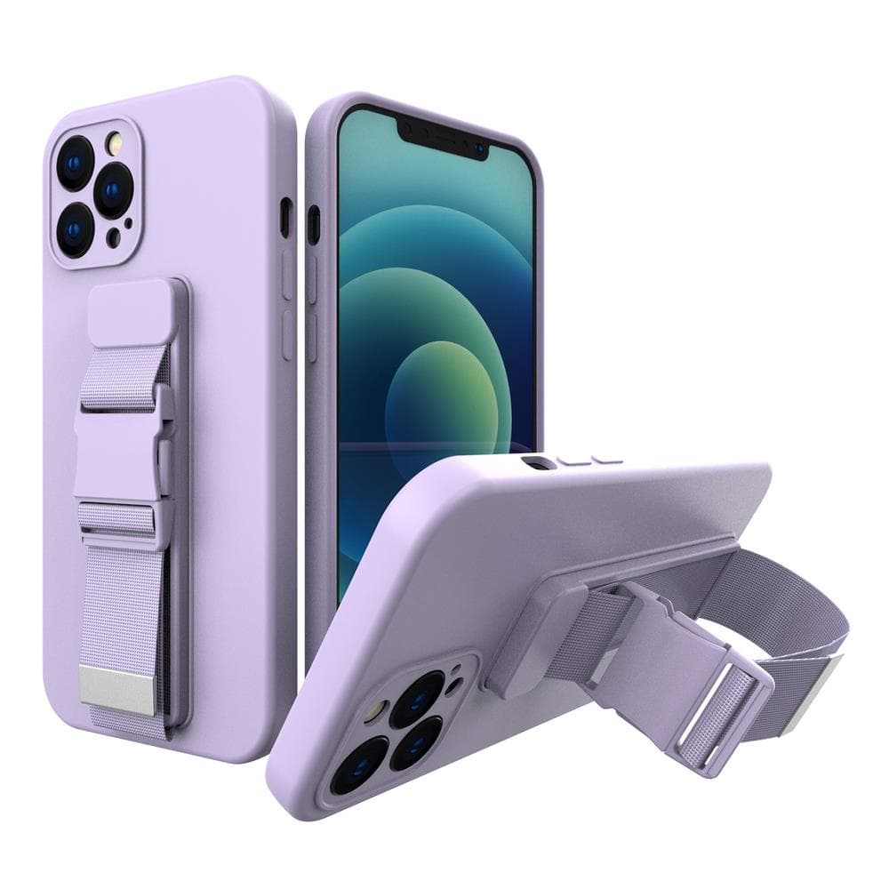 Hurtel Gel ovitek z vrvico za iPhone 12 Pro vijoličen