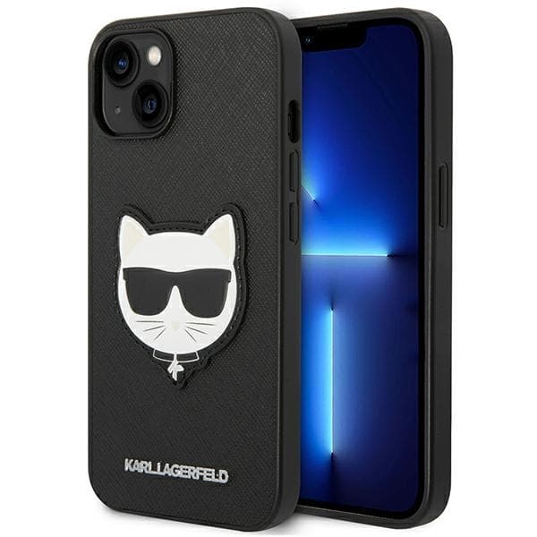 Karl Lagerfeld Saffiano Choupette ovitek za iPhone 14 Plus - Črna