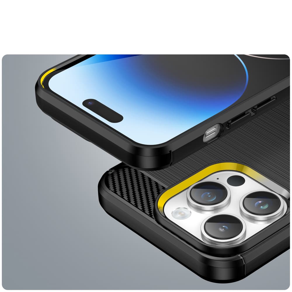 Hurtel Carbon ovitek za iPhone 14 Pro Max, črn 6
