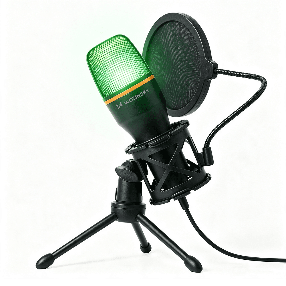 Wozinsky WM-W111 Studijski USB mikrofon z RGB stojalom, črn 3