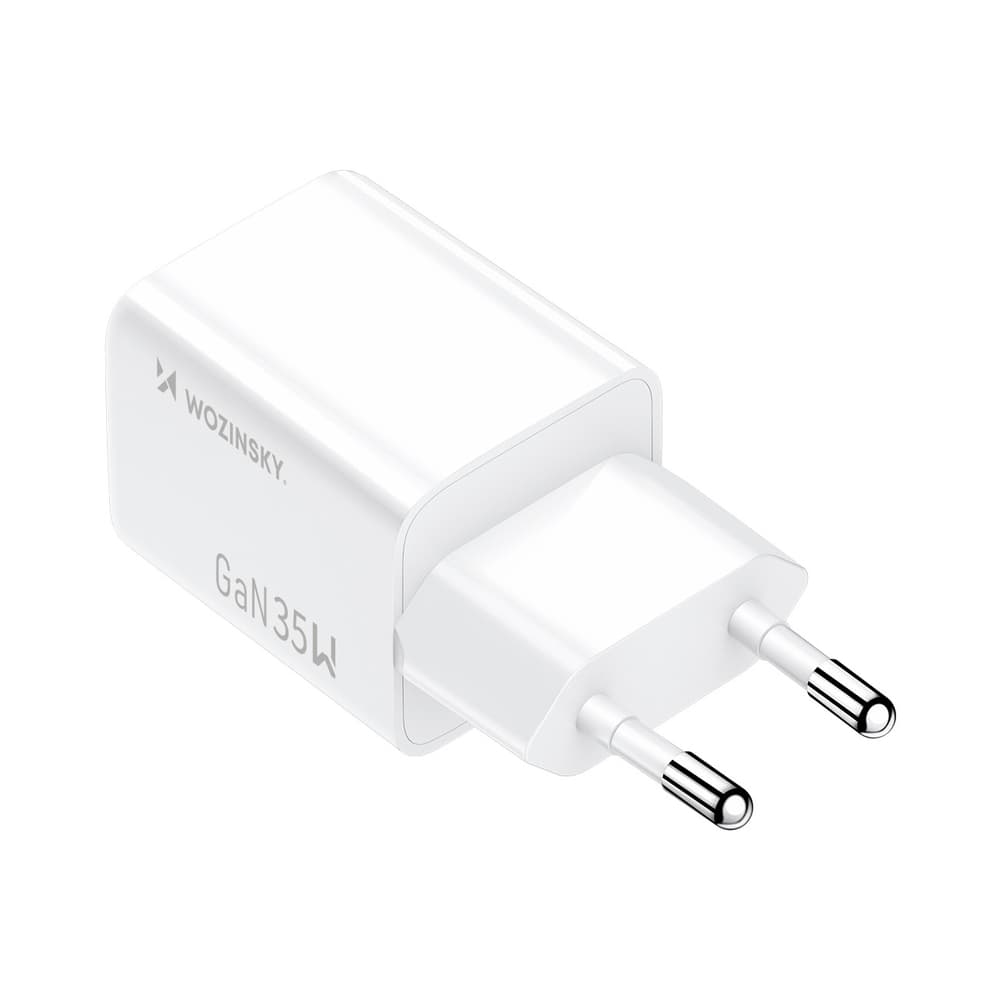 Wozinsky WWC-35W GaN USB-A + USB-C Zidni polnilnik - bel 3