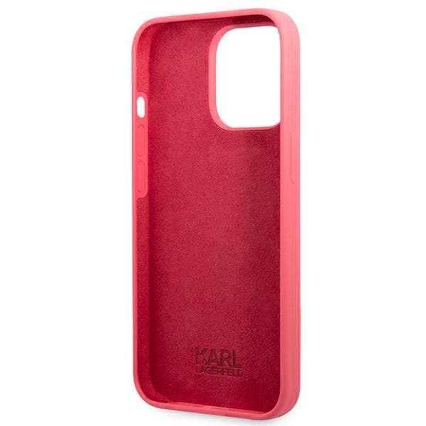 Ovitek Karl Lagerfeld Silicone Plaque za iPhone 13 Pro Max, fuksija 7