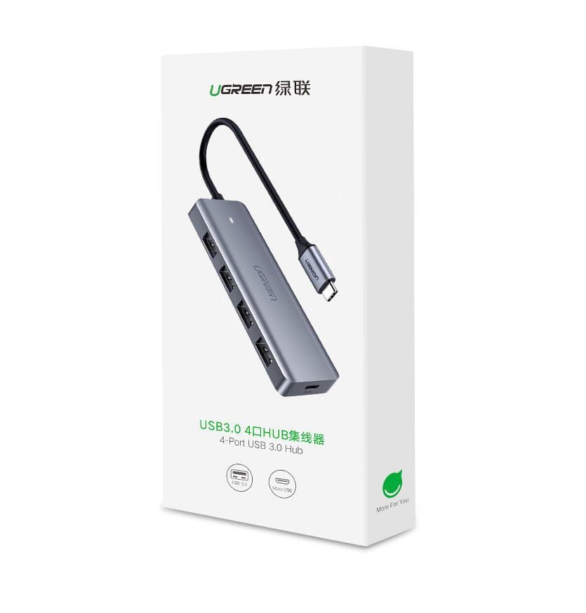 Ugreen USB Type-C HUB 4x USB 3.2 Gen 1 s polnilnim priključkom 5
