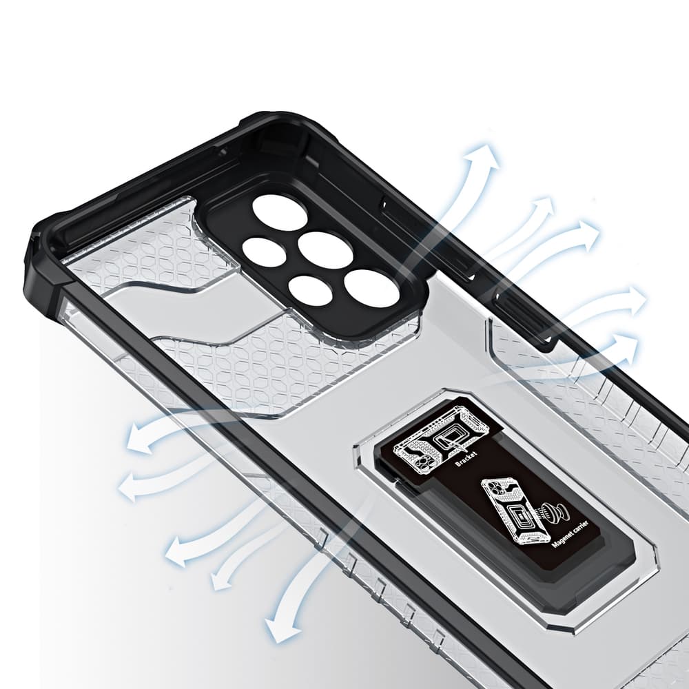 Ovitek Crystal Ring Case Kickstand za Samsung Galaxy A72 4G (rdeč) 5