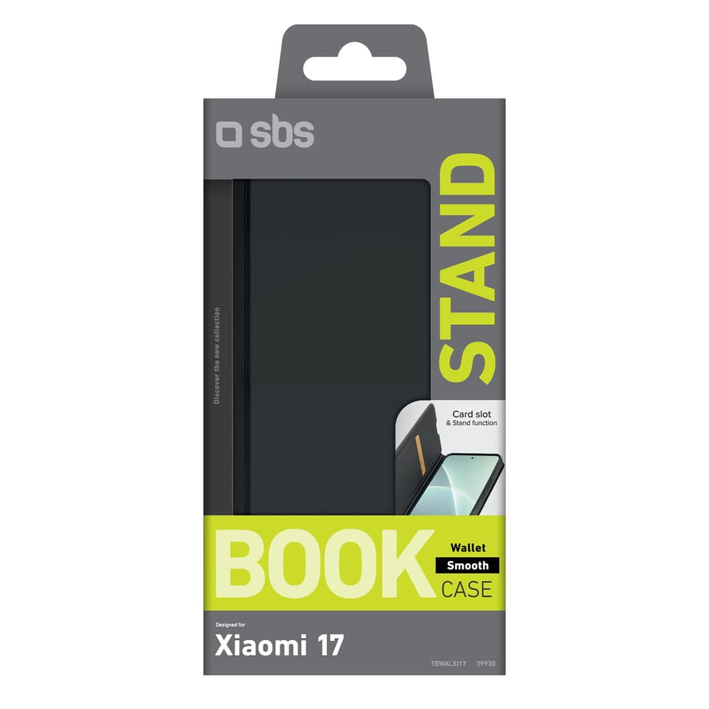 SBS ovitek Wallet Smooth za Xiaomi 17 s preklopom - črn 2