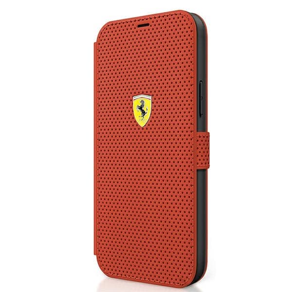 Ferrari On Track Perforated knjižni ovitek za iPhone 12 mini (5.4") - Rdeč 2