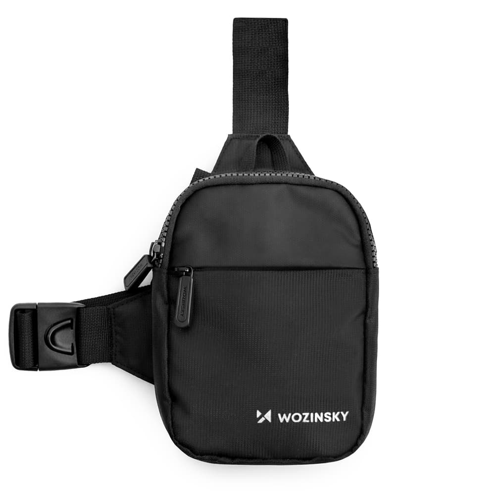 Unisex torbica Wozinsky WMS-W1, vodoodbojna, dva predala, črna 2