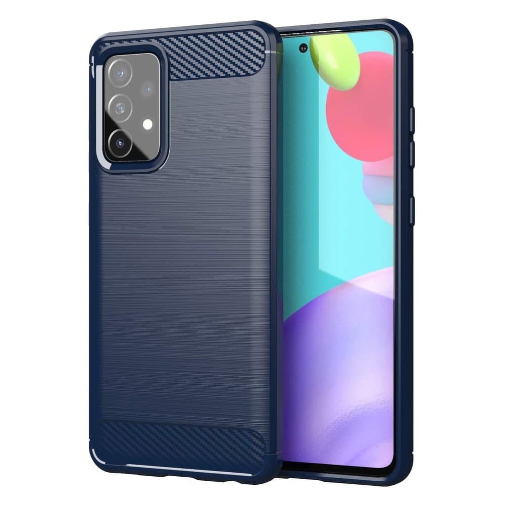Hurtel Carbon ovitek za Samsung Galaxy A72 4G, moder