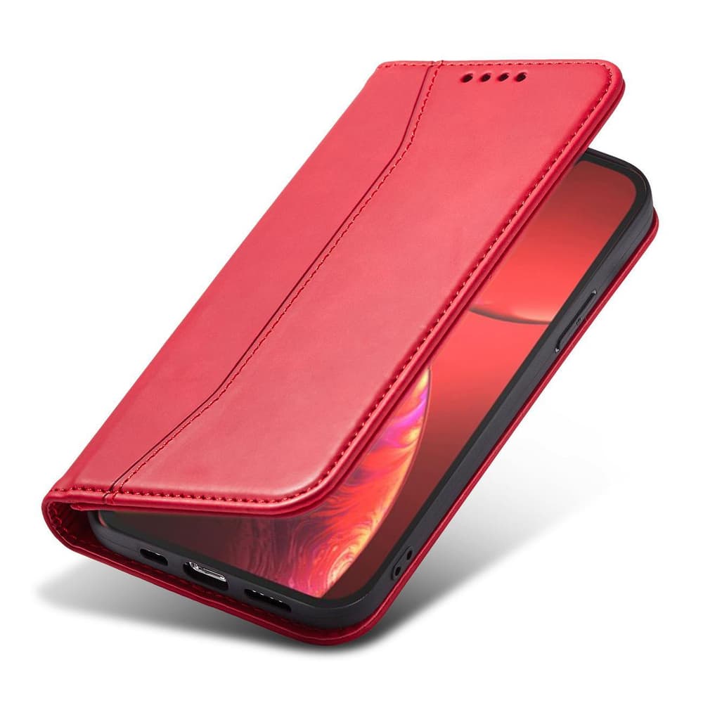 Hurtel Magnet Fancy ovitek z denarnico in oporo za iPhone 14 Plus, rdeč 8