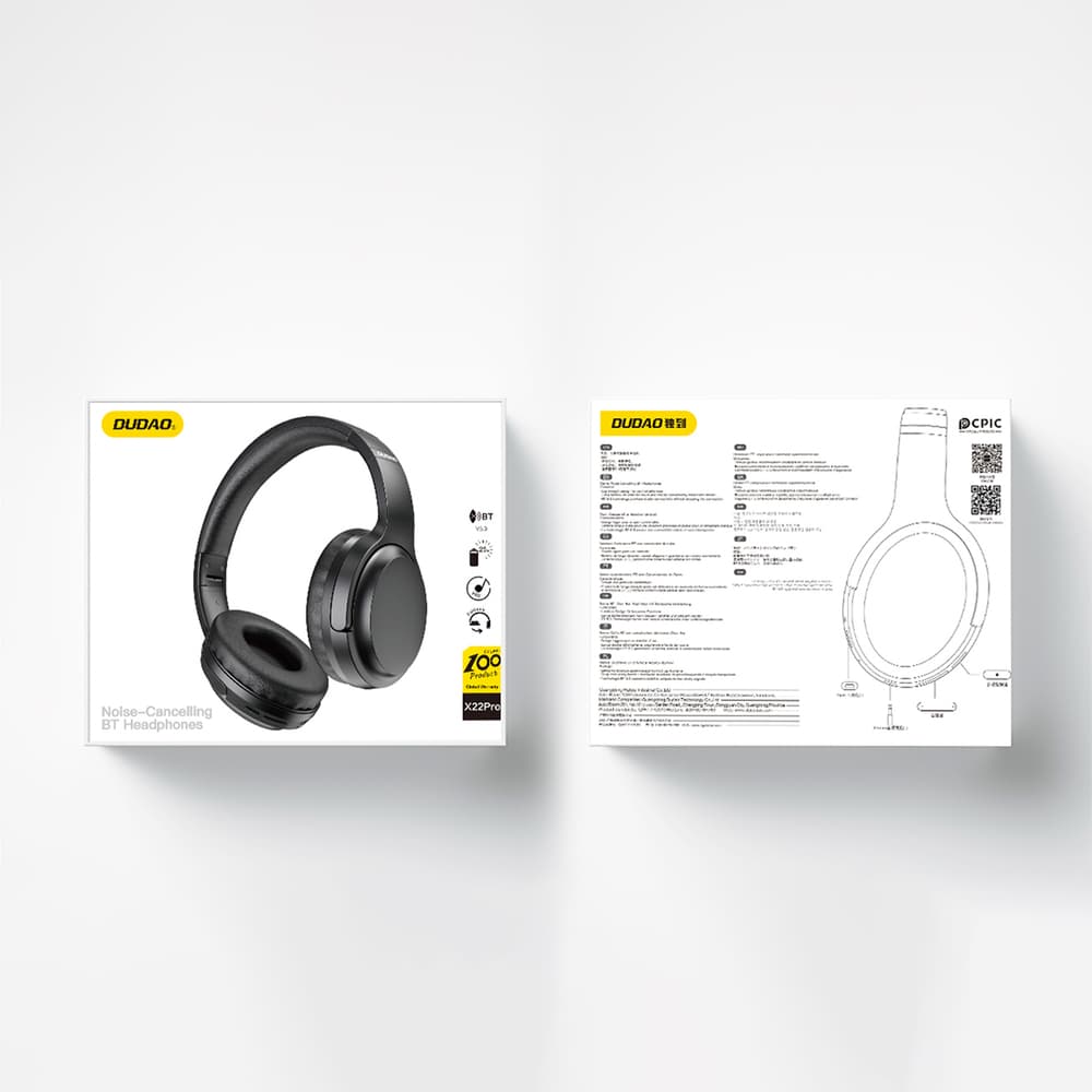 Dudao X22Pro Brezžične Bluetooth 5.3 slušalke - Črne 3