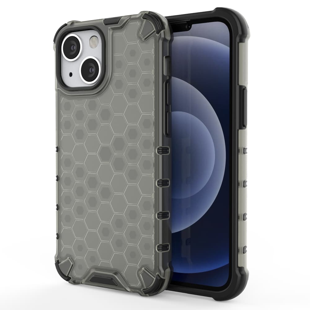 Honeycomb ovitek z TPU odbijačem za iPhone 13 mini - črn