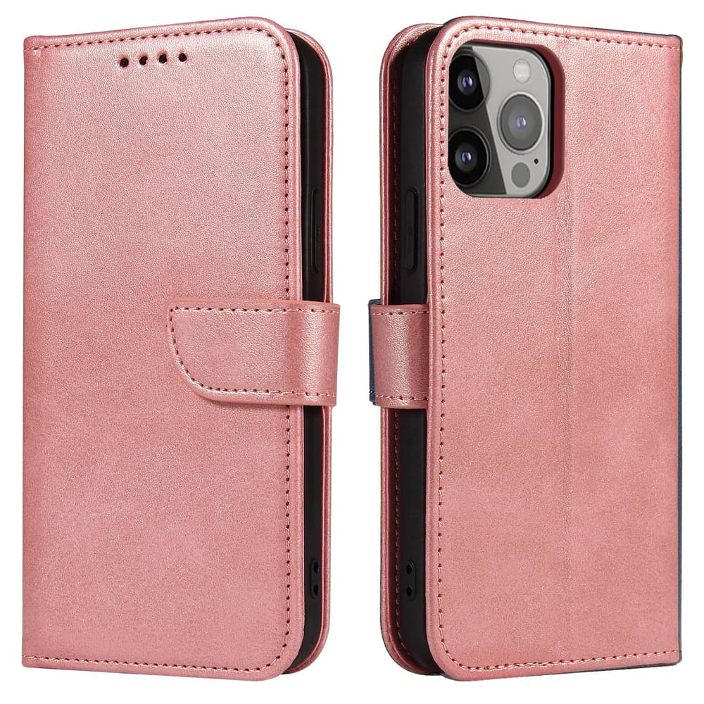 Denarnica etui za iPhone 15 Pro Hurtel Magnet Case - roza