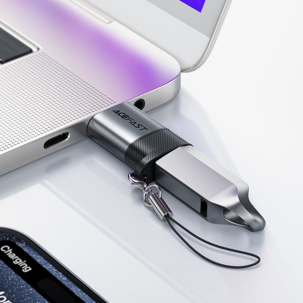Acefast J8 USB-C na USB-A adapter, siv 6