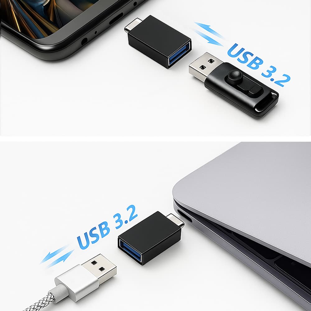 Wozinsky W10GY1S USB-C v USB-A 3.2 adapter (10Gb/s) - črn 8