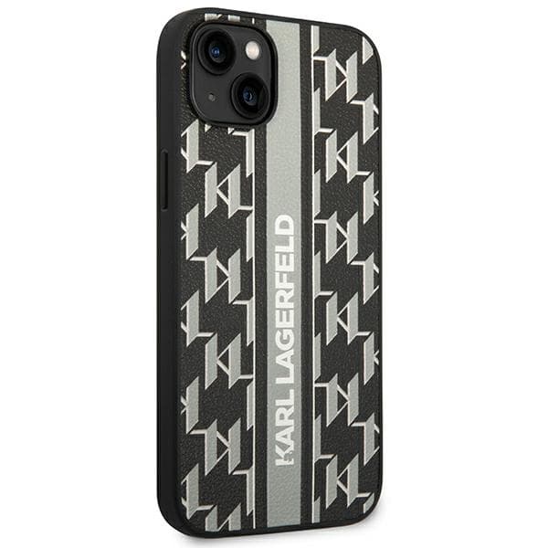 Karl Lagerfeld ovitek za iPhone 14 Plus (6,7") Monogram Stripe, siv 4