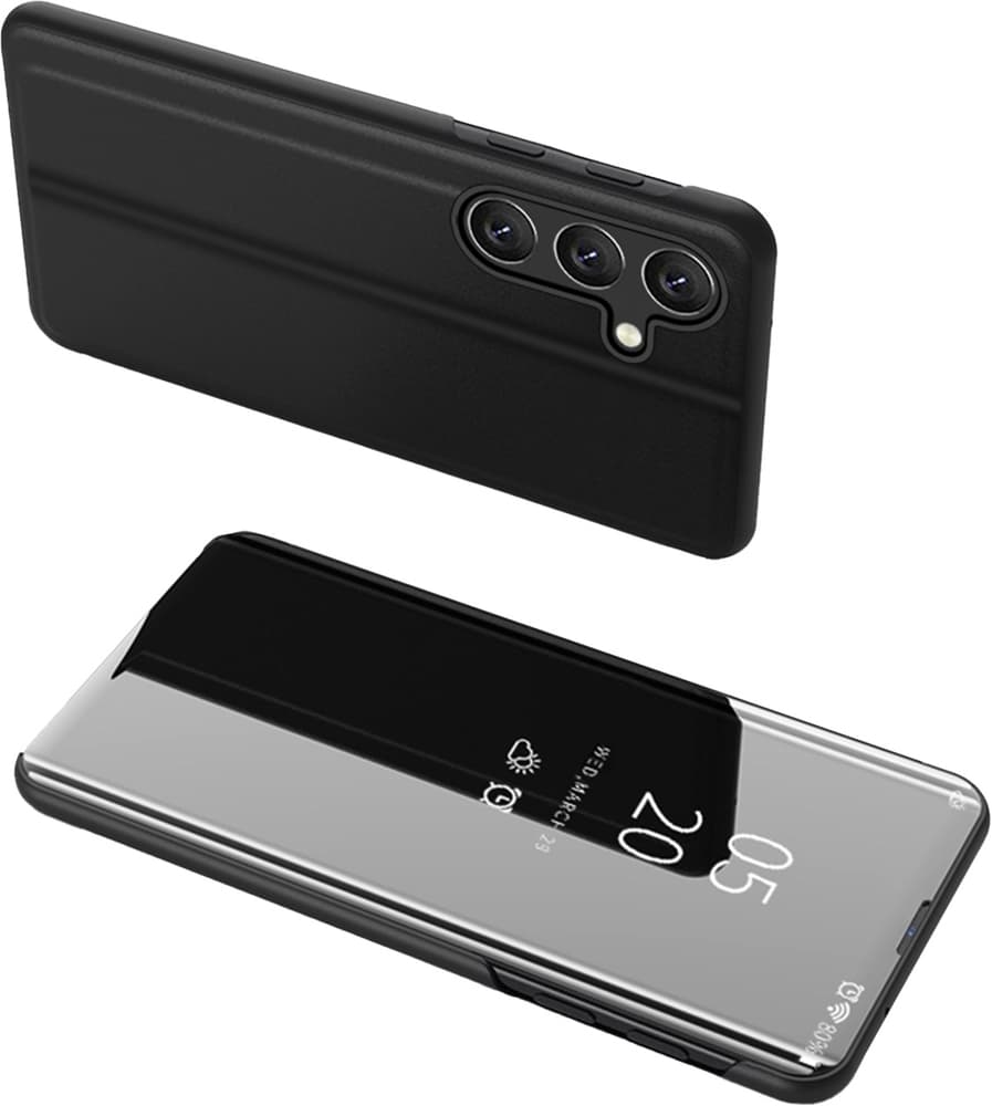 Hurtel Clear View Case etui za Samsung Galaxy A24 4G s preklopnim ovitkom, črn