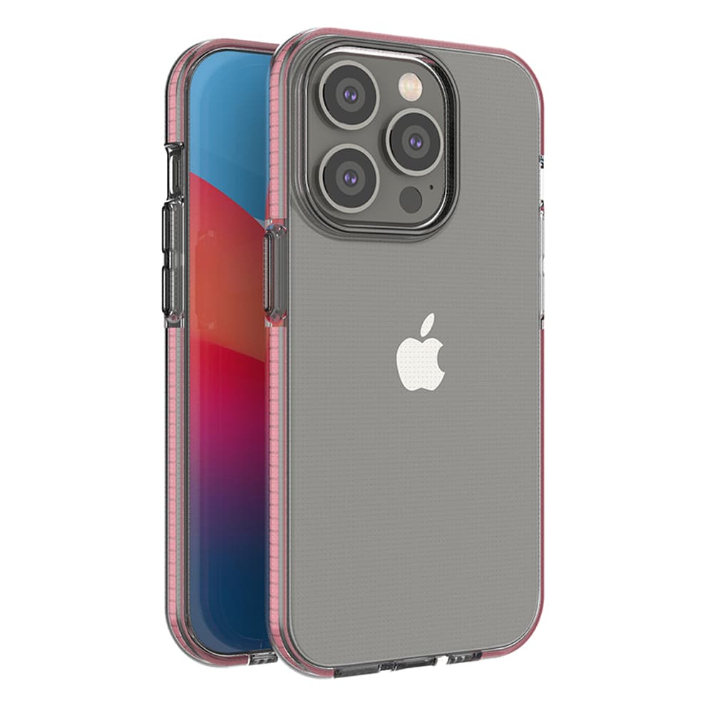 Hurtel Spring Case za iPhone 14 Pro, svetlo roza, s okvirjem