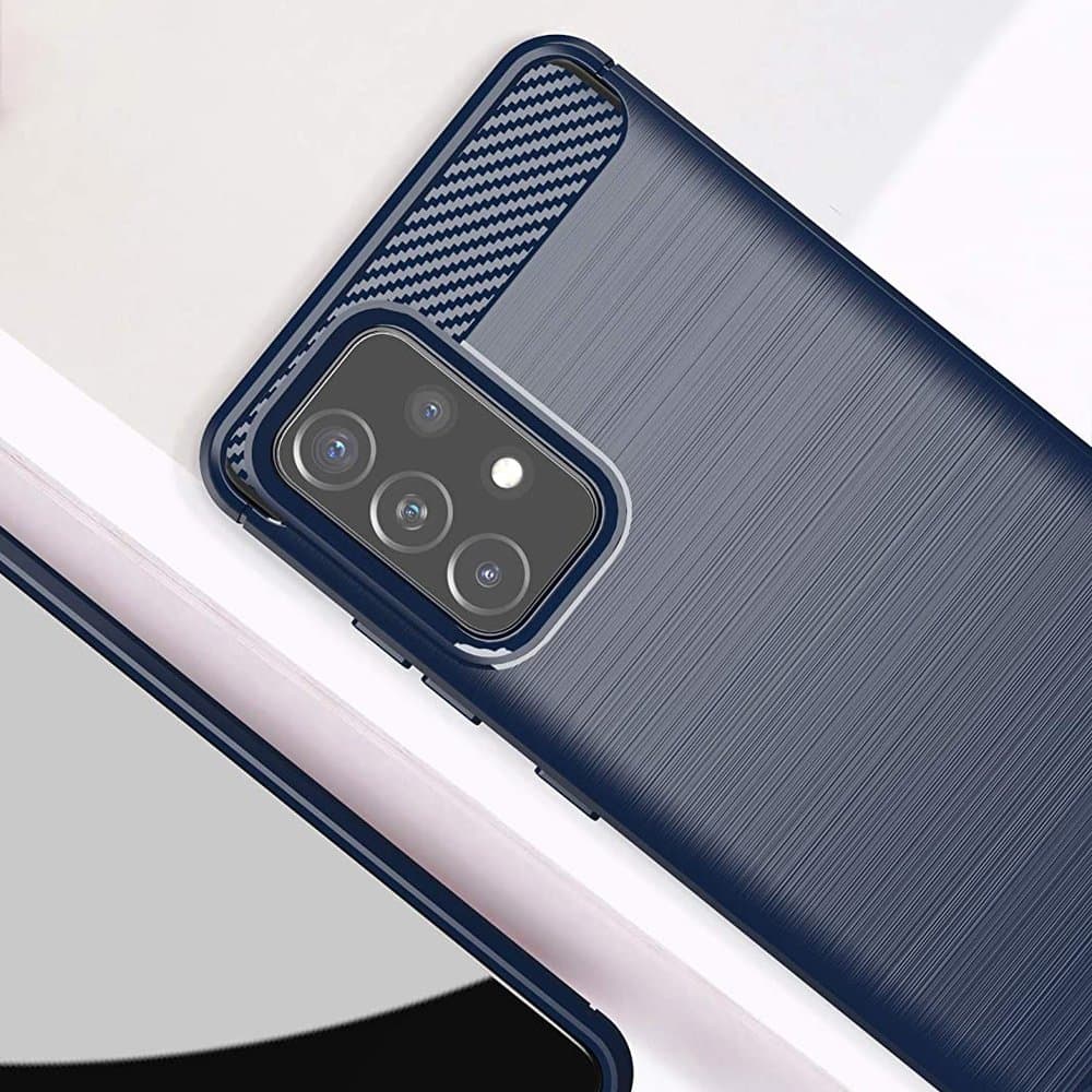 Hurtel Carbon ovitek za Samsung Galaxy A72 4G, moder 2