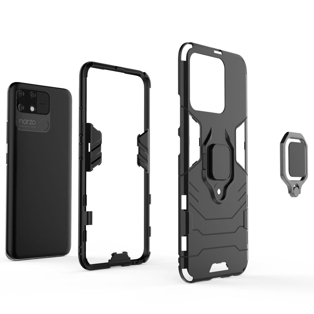 Ovitek Ring Armor za Realme Narzo 50A, črni 2