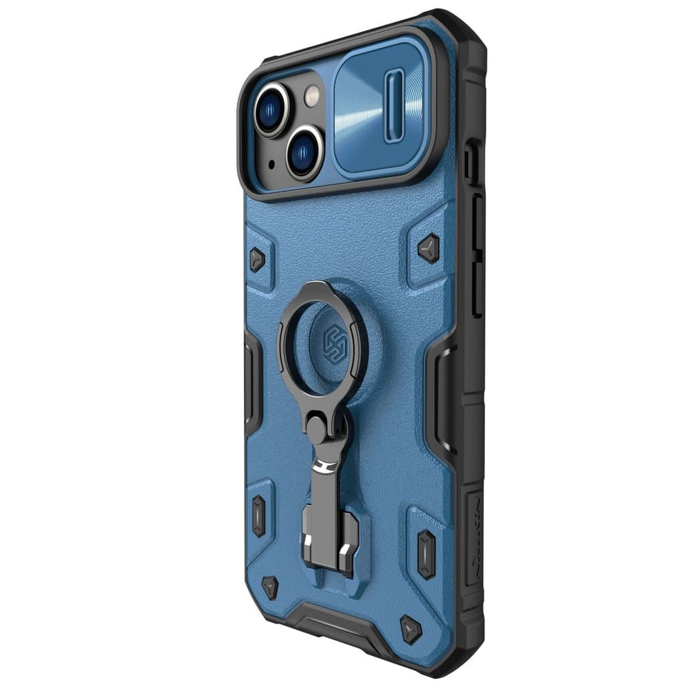 Nillkin CamShield Armor Pro MagSafe ovitek za iPhone 14 Plus z obročem, moder 2