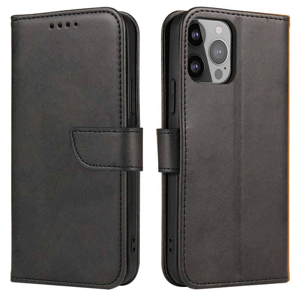 Etui denarnica z oporo za iPhone 15 Pro Magnet Case - črn