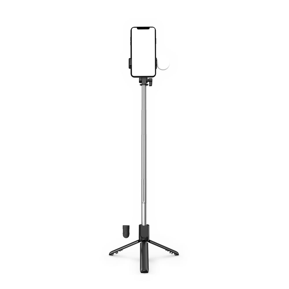 Hurtel WR1YXS selfie palica/stativ, 0.71m z lučko, črna 3