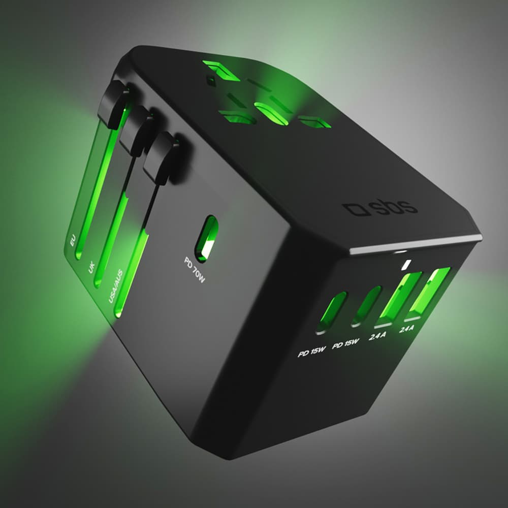 SBS univerzalni GaN potovalni adapter 70W (črn) 8