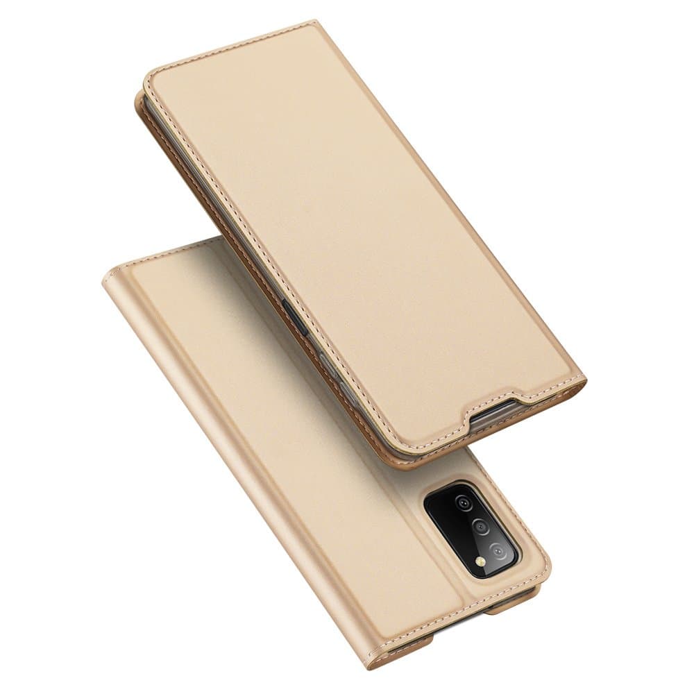 Dux Ducis Skin Pro etui tipa denarnice za Samsung Galaxy A03s, zlate barve