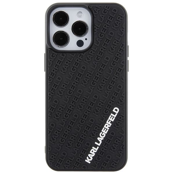 Karl Lagerfeld ovitek za iPhone 15 Pro Max, 3D Rubber Multi Logo, črn 3