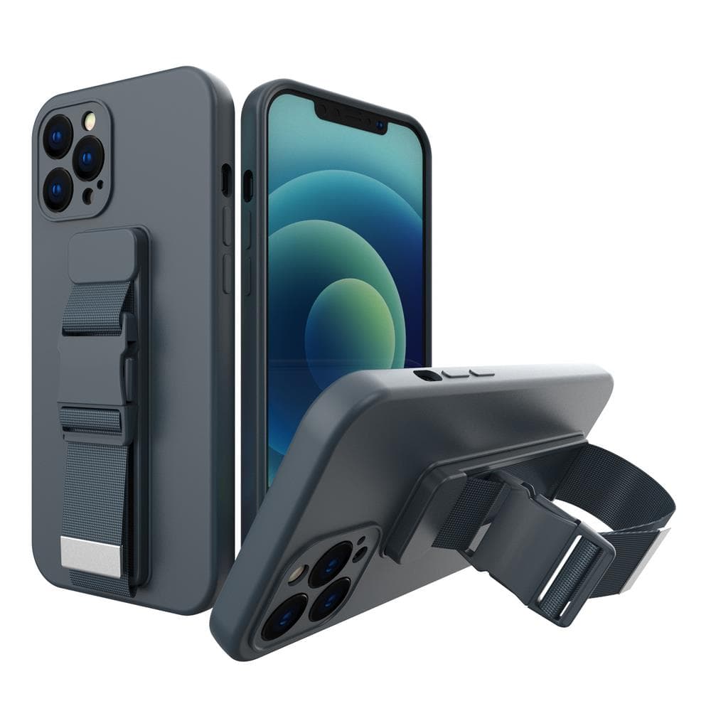 Rope Case gel ovitek z vrvico za Samsung Galaxy A12, temno moder
