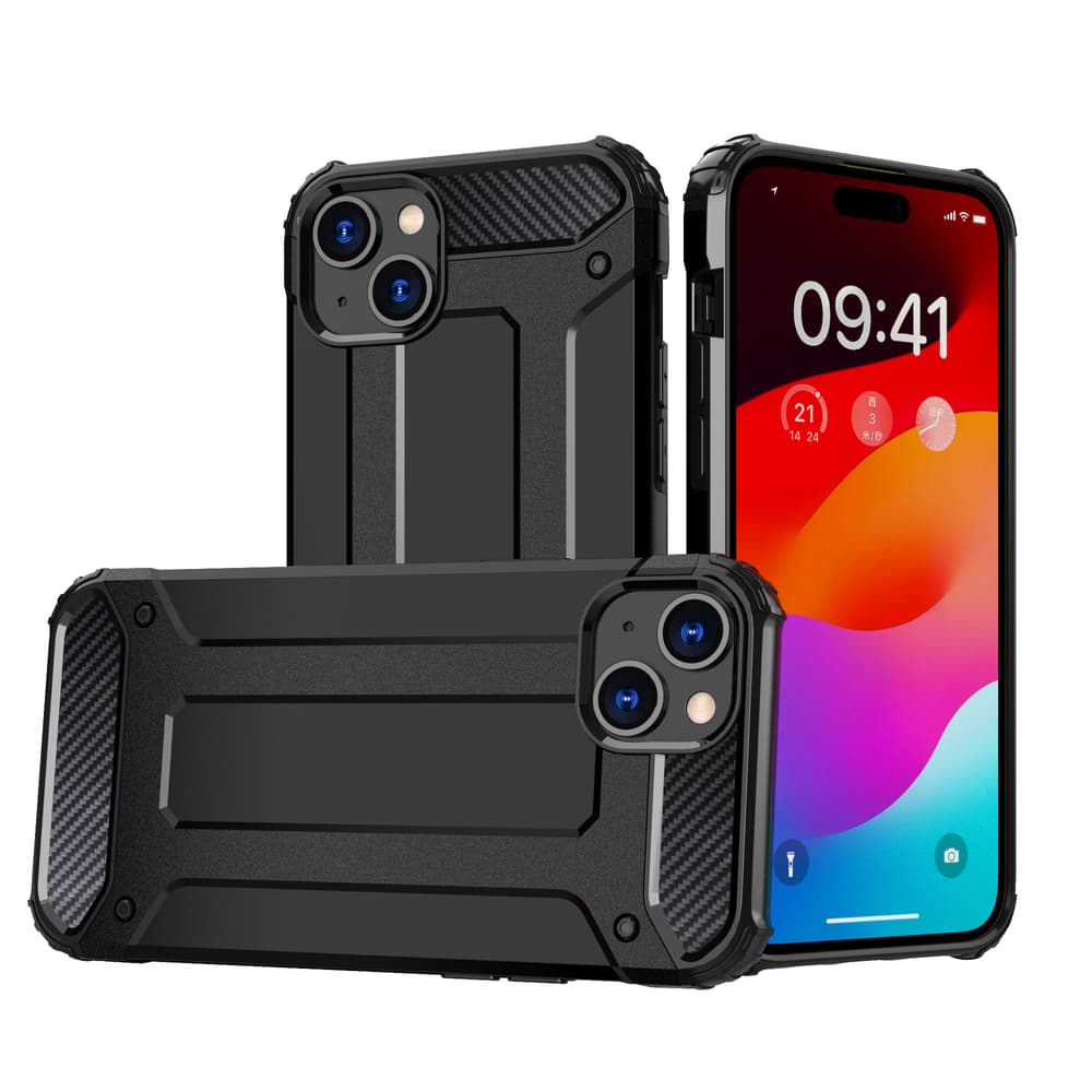 Hibridni ovitek Armor za iPhone 15 Plus Hurtel - črn