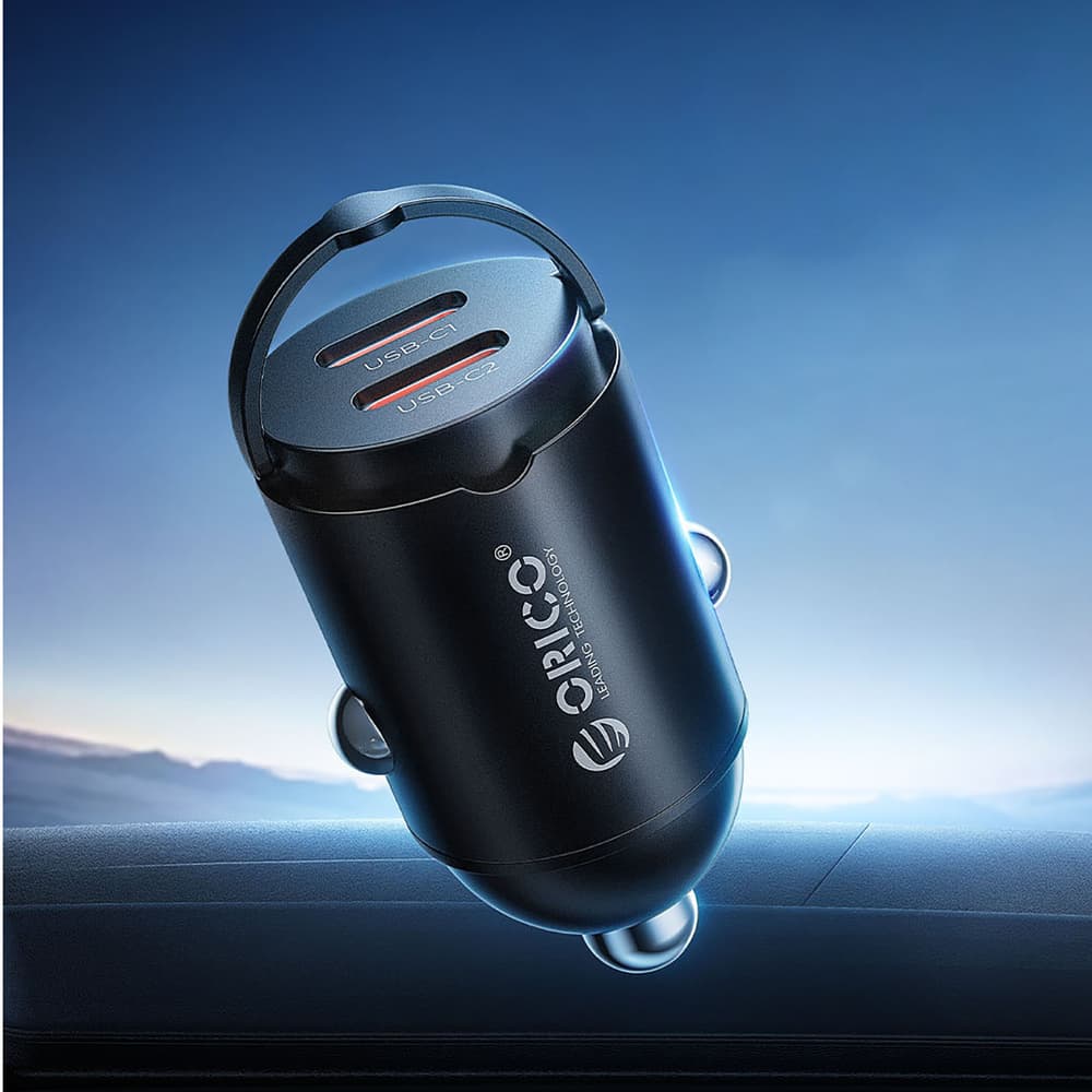 Orico MiniRing 30W avtomobilski polnilnik, 2x USB-C - črn 3