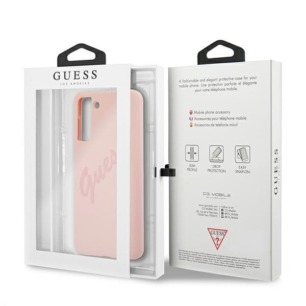 Ovitek Guess Silicone Vintage Script za Samsung Galaxy S21+ - Roza 8