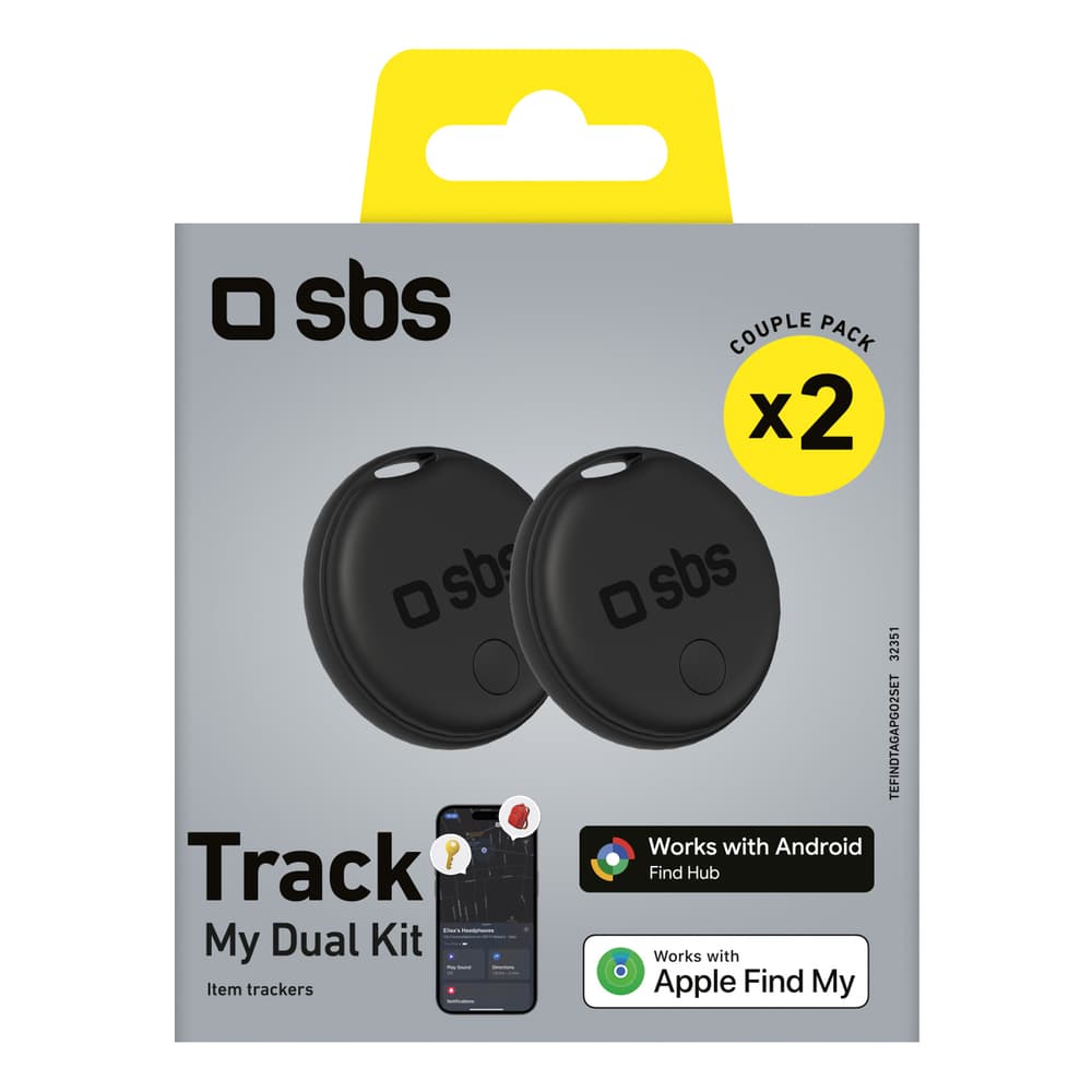 SBS sledilnik Track My Dual, 2 kosa, črn 2