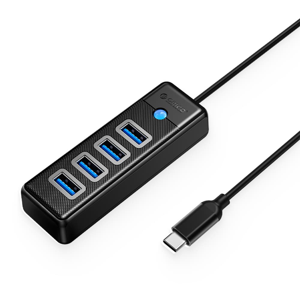 Orico PW4U-C3 USB Hub s 4 vrati USB-A 3.0, 1 m, črn