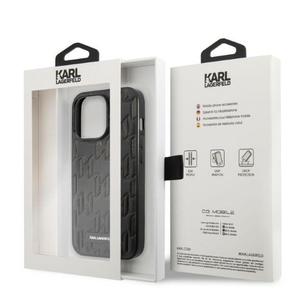 Karl Lagerfeld Monogram Plaque ovitek za iPhone 13 Pro Max - črn 8