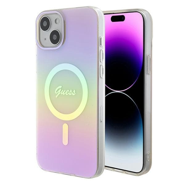 Ovitek Guess GUHMP15MHITSP IML Iridescent MagSafe za iPhone 15 Plus 6.7" - roza
