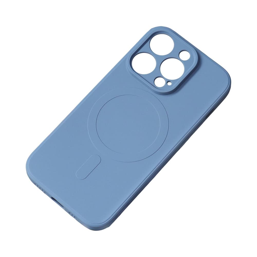 Temno modra MagSafe silikonska ovitek za iPhone 15 Plus