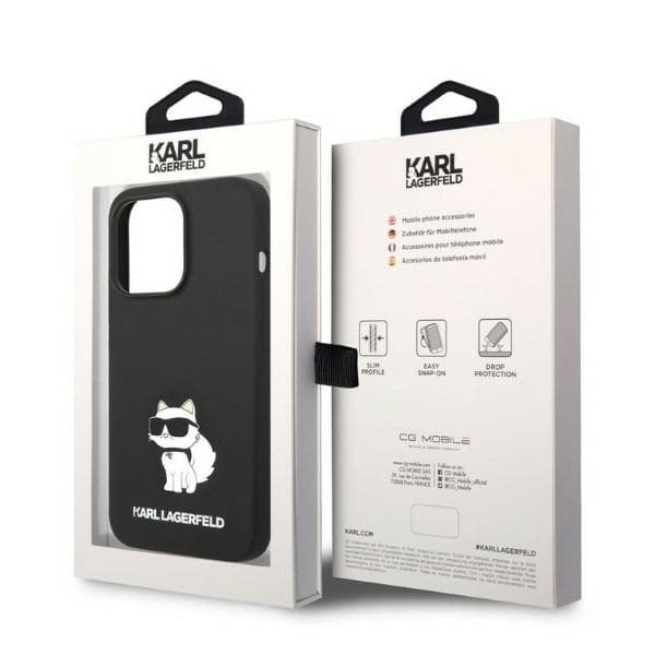 Karl Lagerfeld Silicone Choupette etui za iPhone 14 Pro Max - črna 8