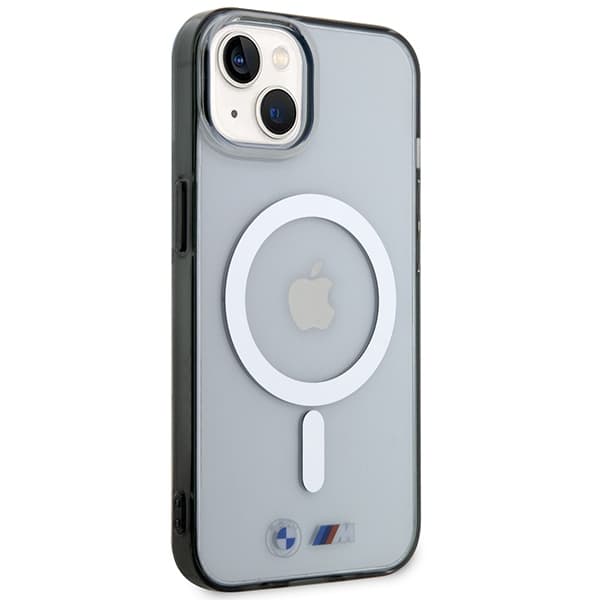 Ovitek BMW Silver Ring MagSafe za iPhone 14 6.1" transparenten 4